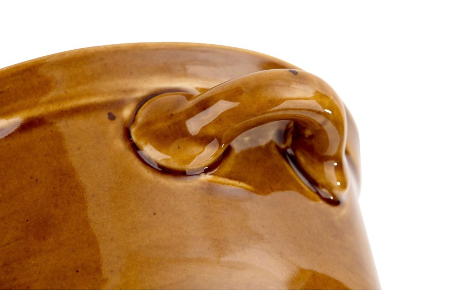 Garnek ceramiczny z pokrywką 0,5 L miodowy
