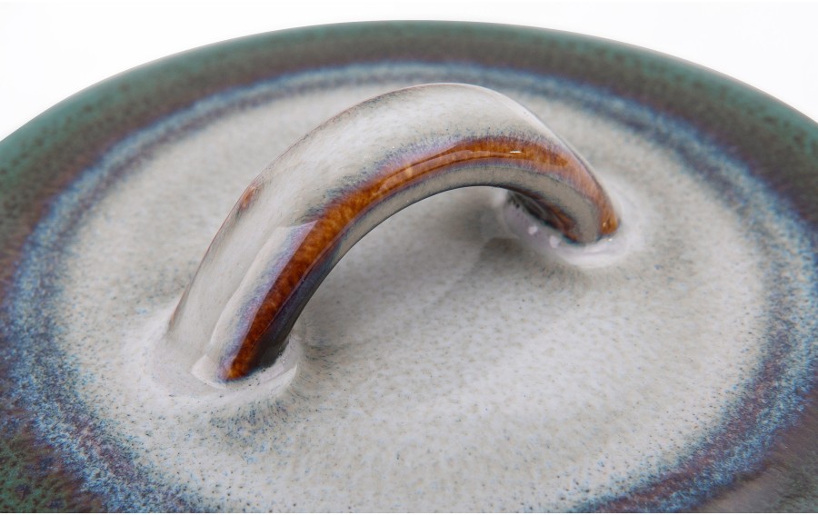 Miseczka ceramiczna 200 ml z pokrywką Ombres zielony-szary