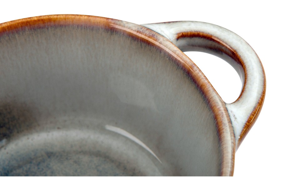 Miseczka ceramiczna 200 ml z pokrywką Ombres granatowy-szary