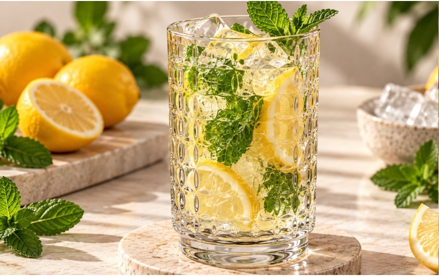 Szklanka wysoka Glasmark 430 ml ozdobna
