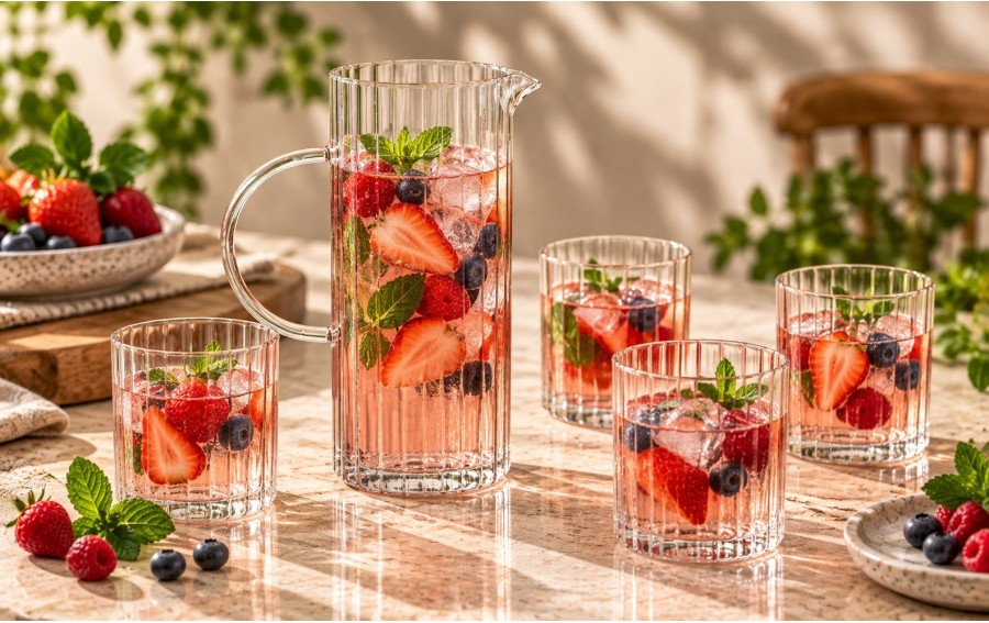 Dzbanek szklany 1,2 L + 4 szklanki 350 ml La Bande zestaw