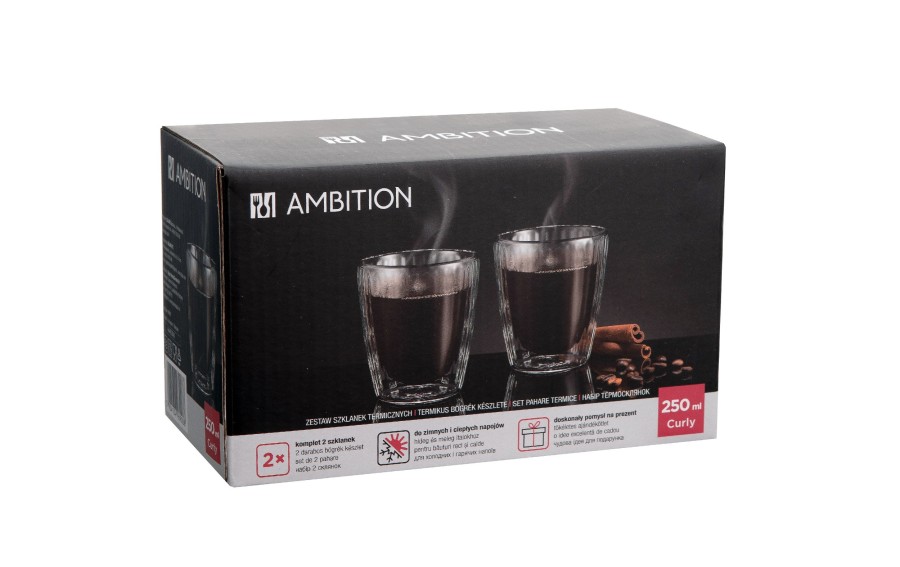 Komplet 2 szklanek termicznych Curly 250 ml Ambition