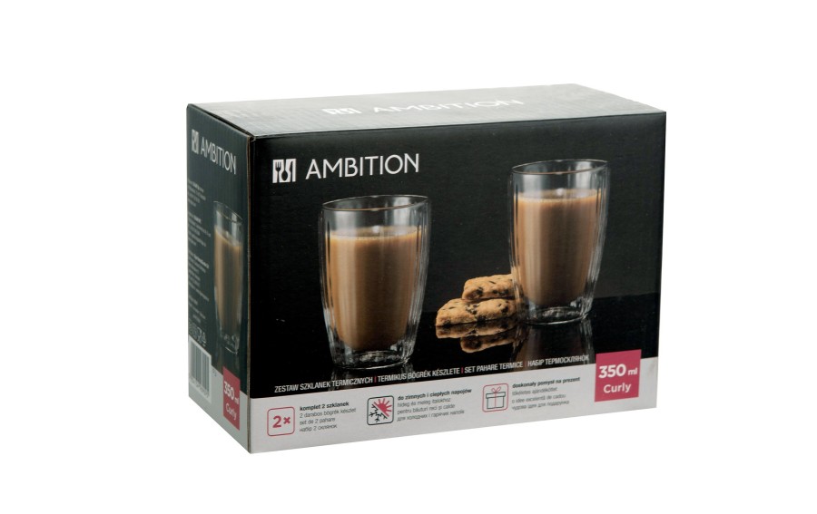 Komplet 2 szklanek termicznych Curly 350 ml Ambition