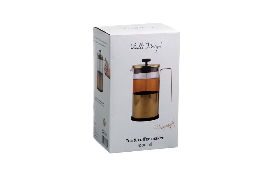 Zaparzacz do kawy i herbaty 1000 ml Diamante złoty
