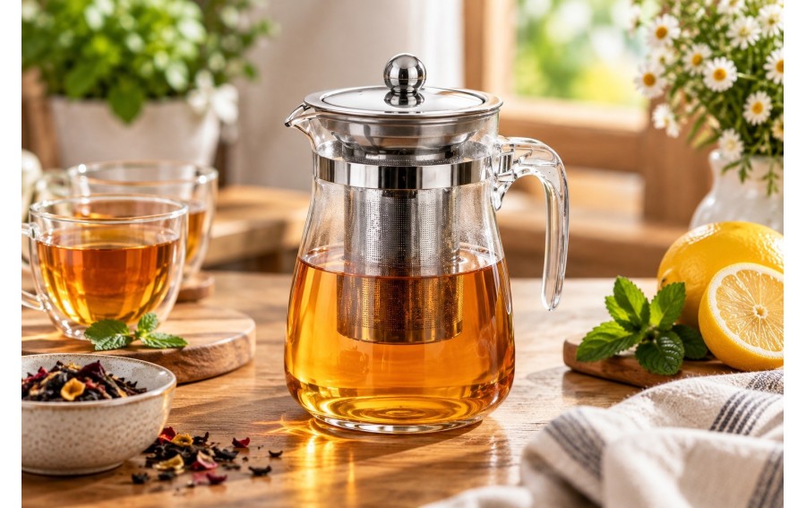 Dzbanek żaroodporny z zaparzaczem 900 ml Backhome Living