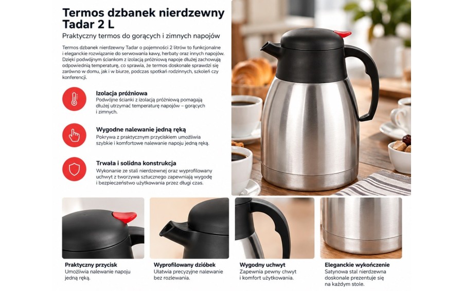 Termos konferencyjny Tadar 2 L srebrny