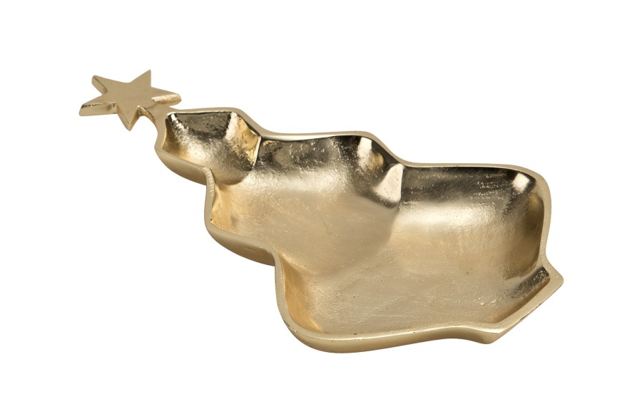 Półmisek metalowy choinka złoty 29 cm Ewax 3879