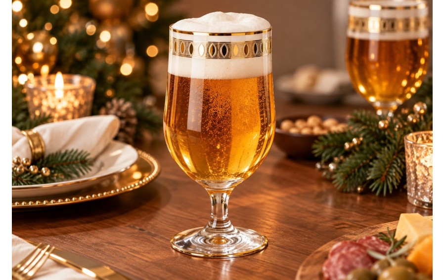 Pokal do piwa Combi 500 ml ze złotym zdobieniem