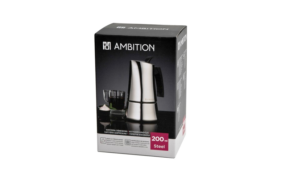 Kawiarka Steel AMBITION 200 ml stalowa na indukcję