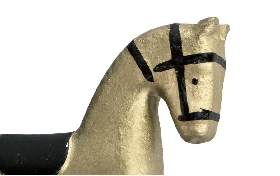 Mały konik na biegunach Ewax złoty 13x11 cm