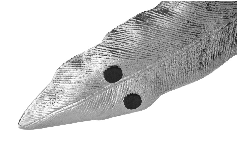 Patera dekoracyjna Liść srebrna 38,5 cm Dekor-Pap