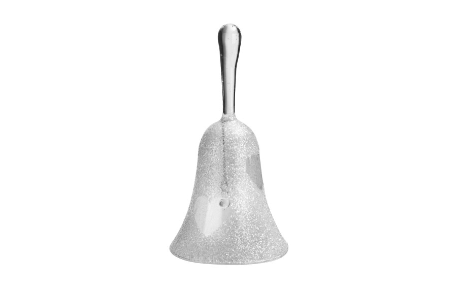 Dzwonek szklany w serca dekoracja 15 cm