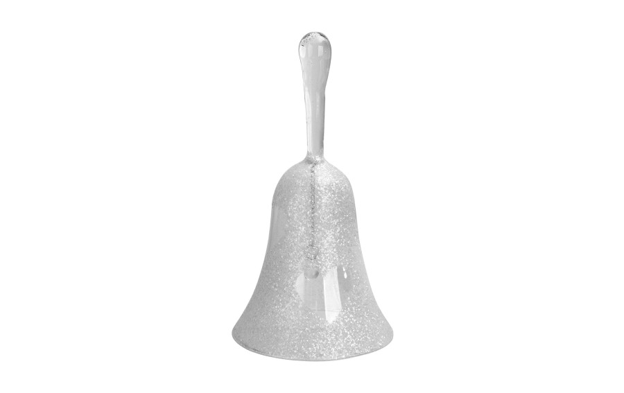 Dzwonek szklany w serca dekoracja 15 cm
