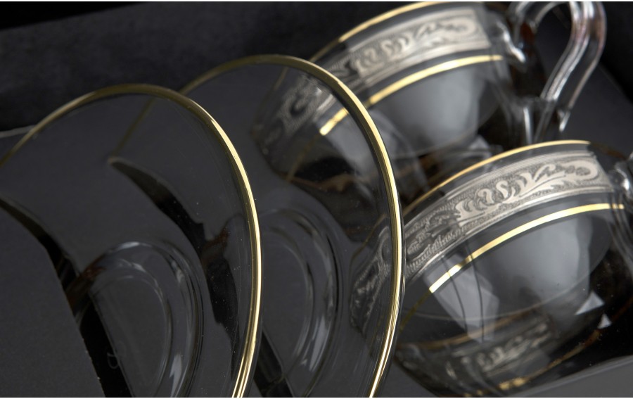 Filiżanki szklane Combi Royal Gold 180 ml 2 szt.