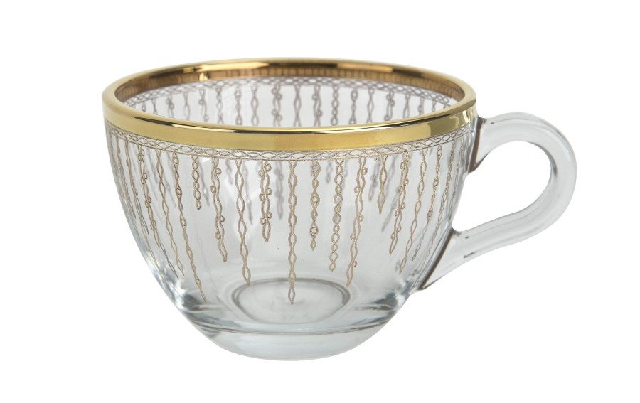 Filiżanki szklane Combi Koral Gold 180 ml 2 szt.