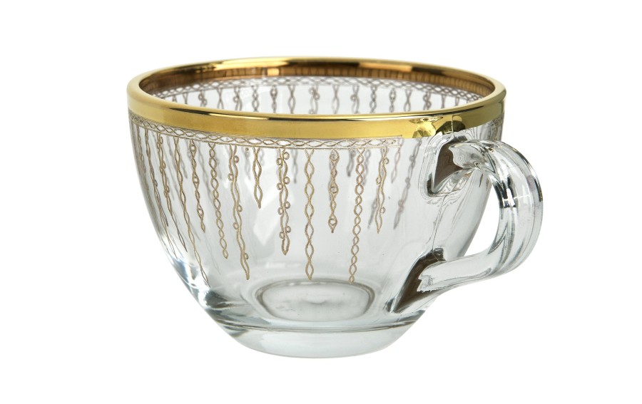 Filiżanki szklane Combi Koral Gold 180 ml 2 szt.