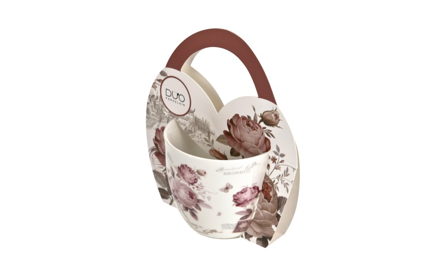 Kubek porcelanowy Duo Classics Secesja 460 ml róże