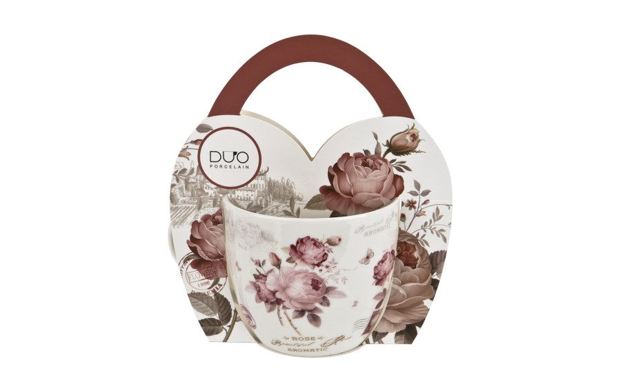 Kubek porcelanowy Duo Classics Secesja 460 ml róże