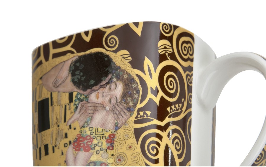 Kubek kwadratowy 650 ml The Kiss Brown porcelanowy