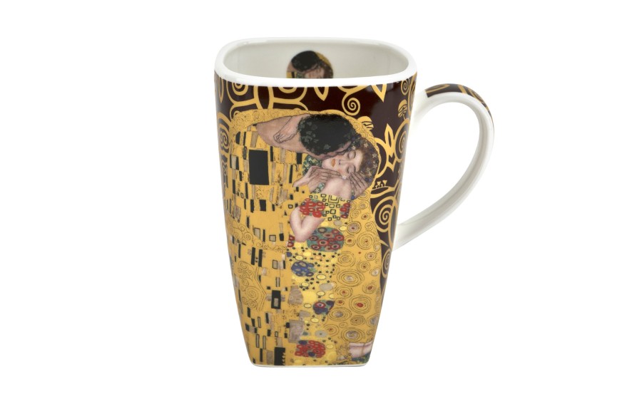 Kubek kwadratowy 650 ml The Kiss Brown porcelanowy
