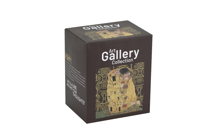 Kubek kwadratowy 650 ml The Kiss Brown porcelanowy