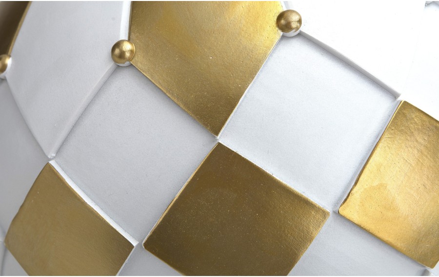 Bombka ceramiczna maxi EWAX biało-złota 35 × 35 × 36 cm