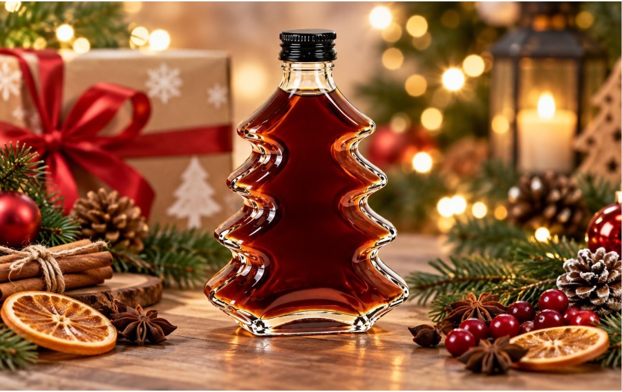 Butelka Choinka 200 ml z zakrętką Chomik na nalewki