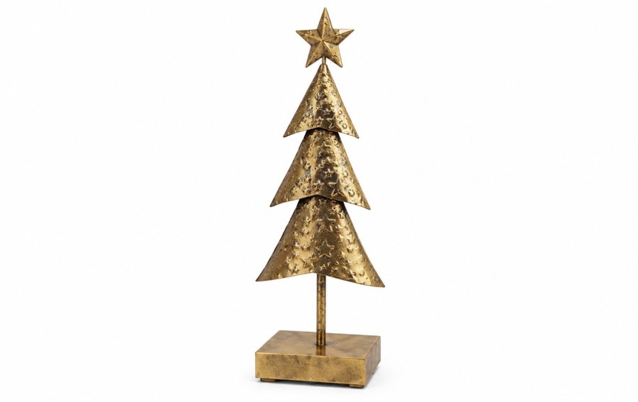 Dekoracja Metalowa Choinka 52 cm złota 167568