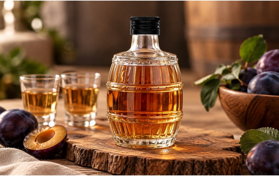 Butelka Beczułka 250 ml szklana z zakrętką 28 mm