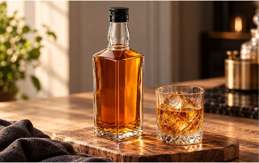 Butelka szklana Whiskey 500 ml z zakrętką | Chomik