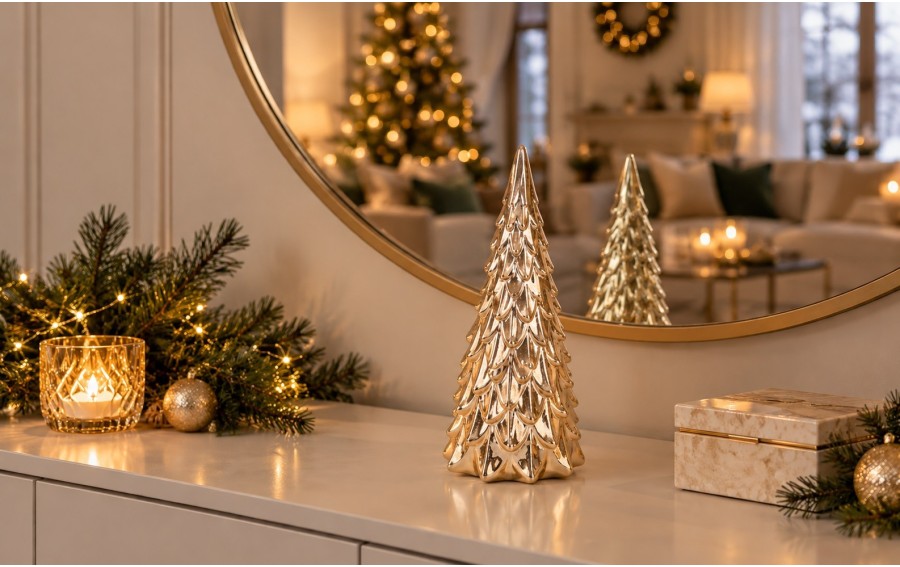 Choinka ceramiczna Sugar Gold 27,5 cm złota