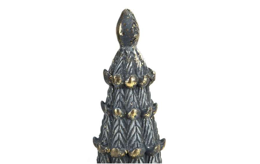Choinka galeryjna niebieska  złota 35 cm
