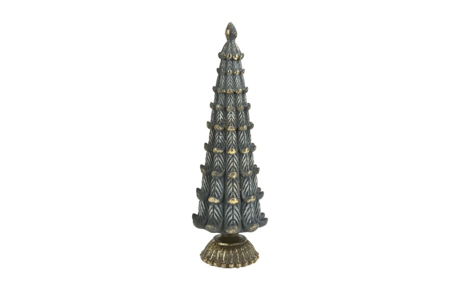 Choinka galeryjna niebieska  złota 35 cm