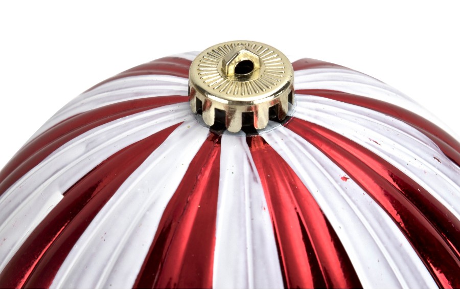 Komplet 4 bombek 15 cm czerwono-białe 18520 Ewax