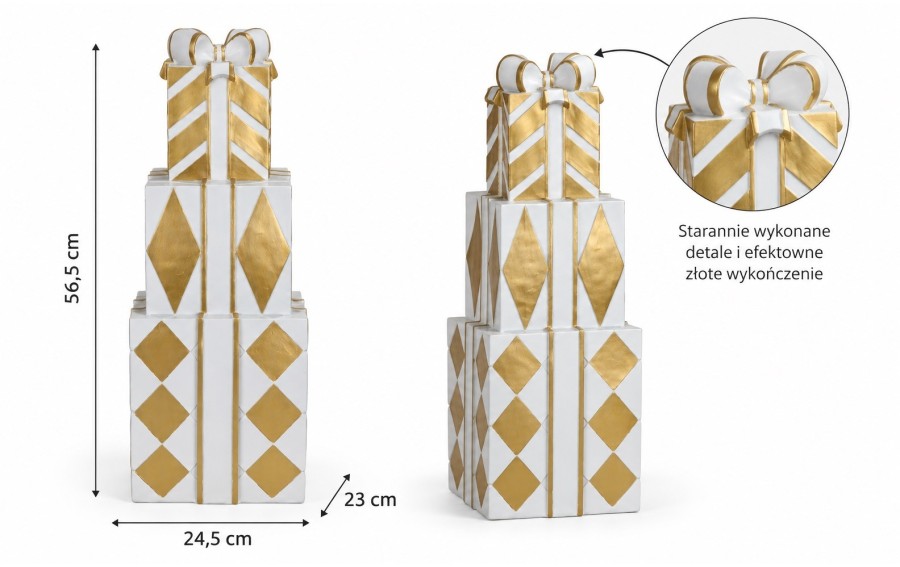Stos prezentów biało-złoty MAXI 56,5 cm Ewax 149