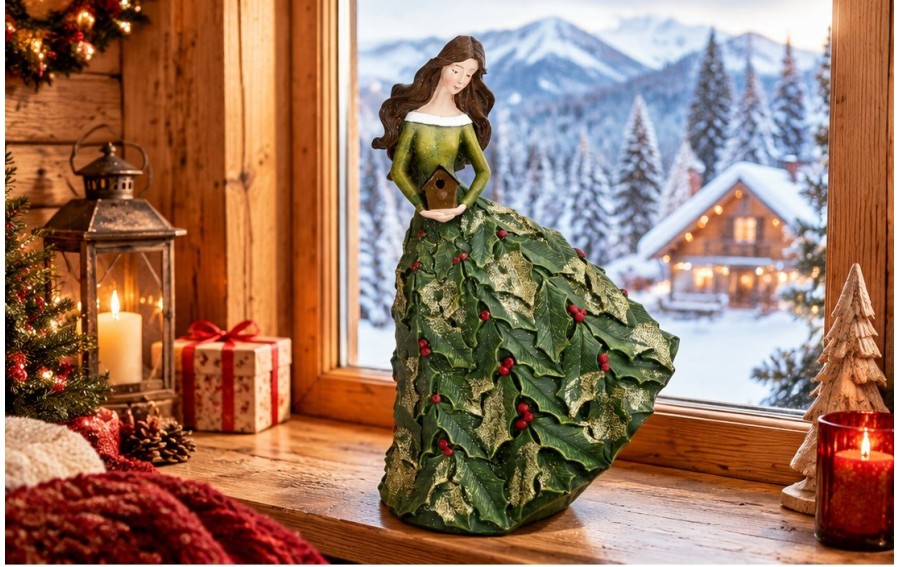 Figurka kobieta z karmnikiem zielona 35 cm Ewax 2944