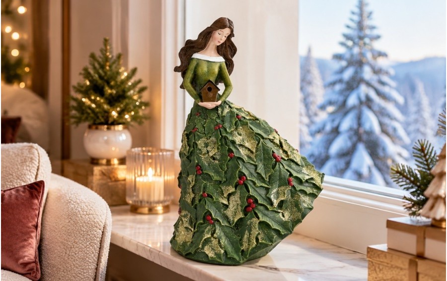 Figurka kobieta z karmnikiem zielona 35 cm Ewax 2944