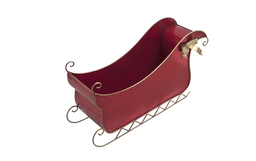 Dekoracja Sanki metalowe 56x29 cm czerwone SX0257