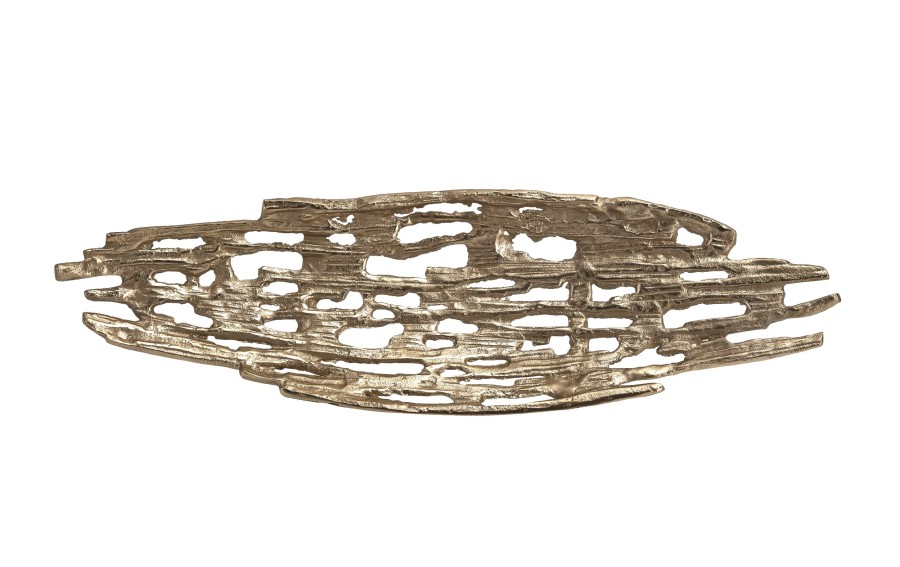 Taca dekoracyjna metalowa 56x17 cm złota ażurowa