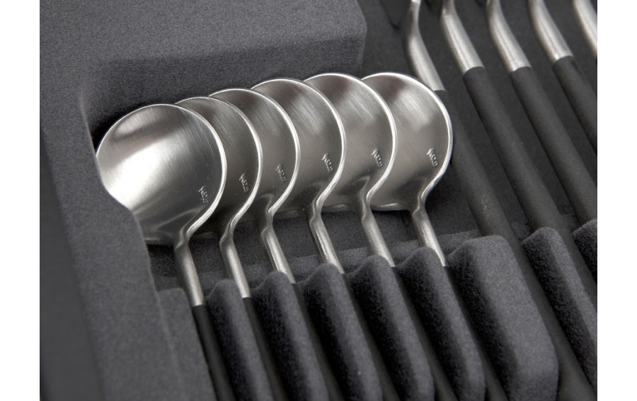 Sztućce Neo Black Silver Plated 6/24 Belo Inox
