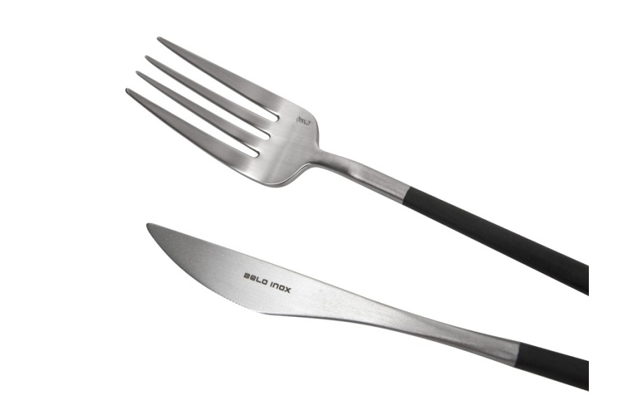 Sztućce Neo Black Silver Plated 6/24 Belo Inox