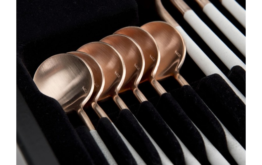Sztućce Neo White Rose Gold 6/24 Belo Inox