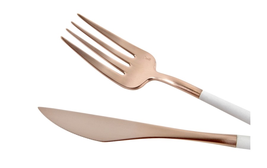 Sztućce Neo White Rose Gold 6/24 Belo Inox