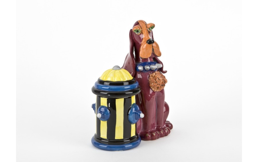 Pojemnik ceramiczny Pies czerwony przy hydrancie