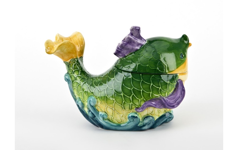 Pojemnik ceramiczny Ryba zielona