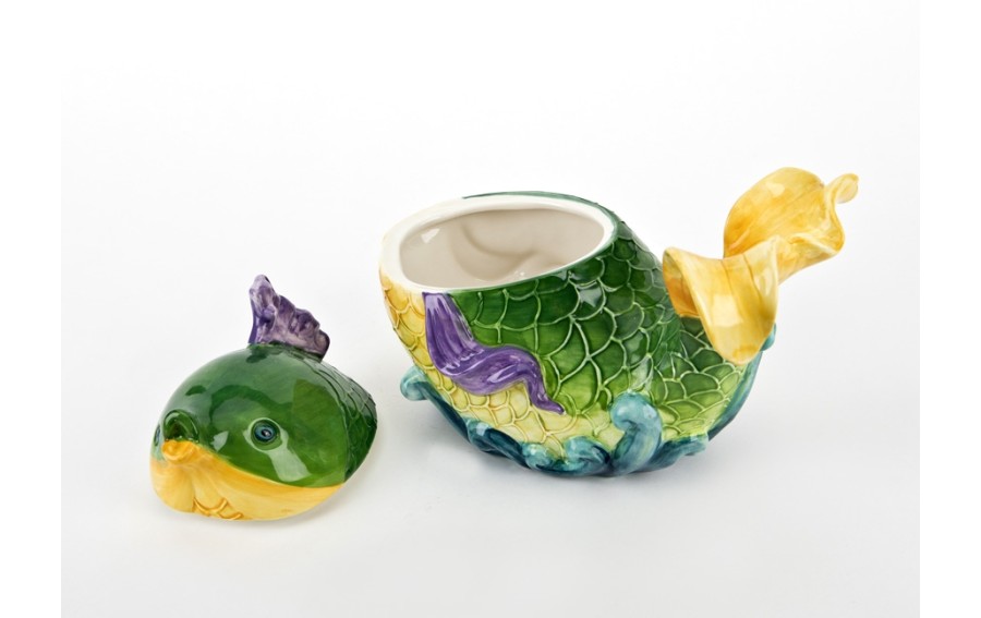 Pojemnik ceramiczny Ryba zielona