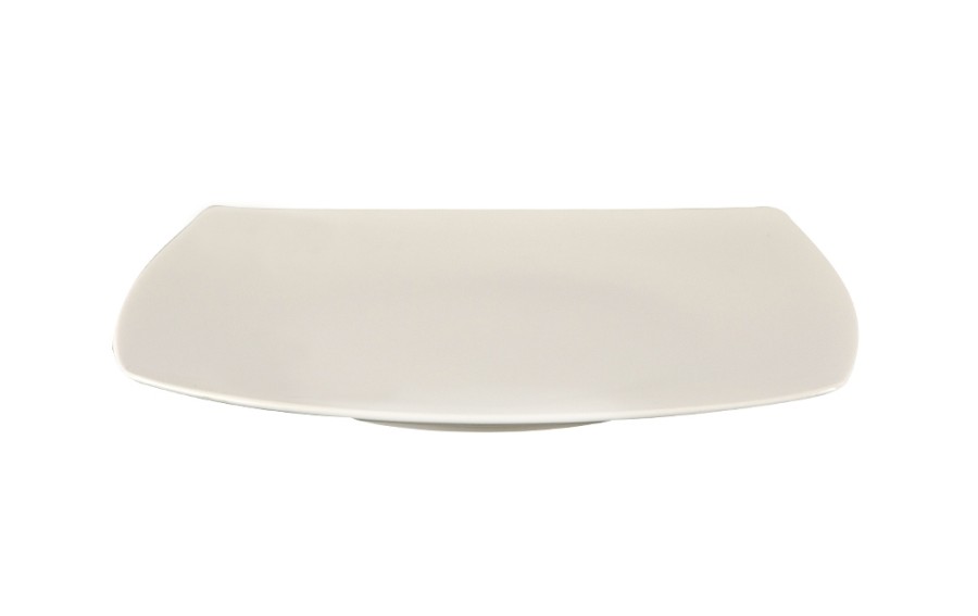Karolina Hiruni talerz płytki kwadratowy 29 cm Fine Bone China ecru do zmywarki i mikrofali wyprzedaż koniec produkcji