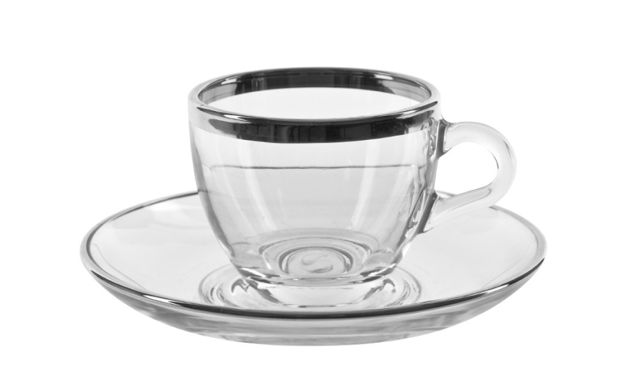 6x Filiżanka espresso 80ml+spodek Platinium Line