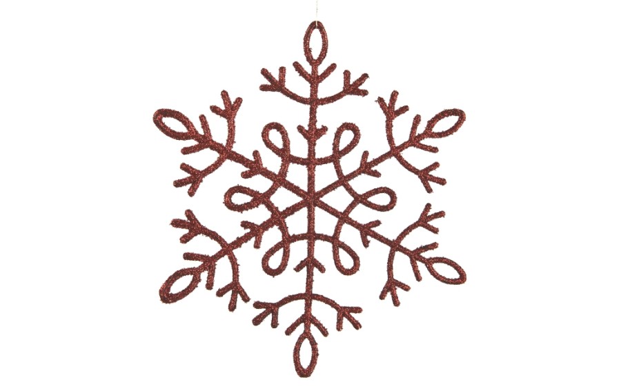 12x Ozdoba świąteczna śnieżynka czerwona
