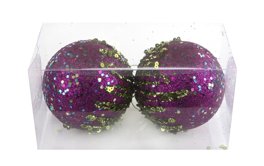 Bombka 10cm (2 szt.) brokat, cekiny